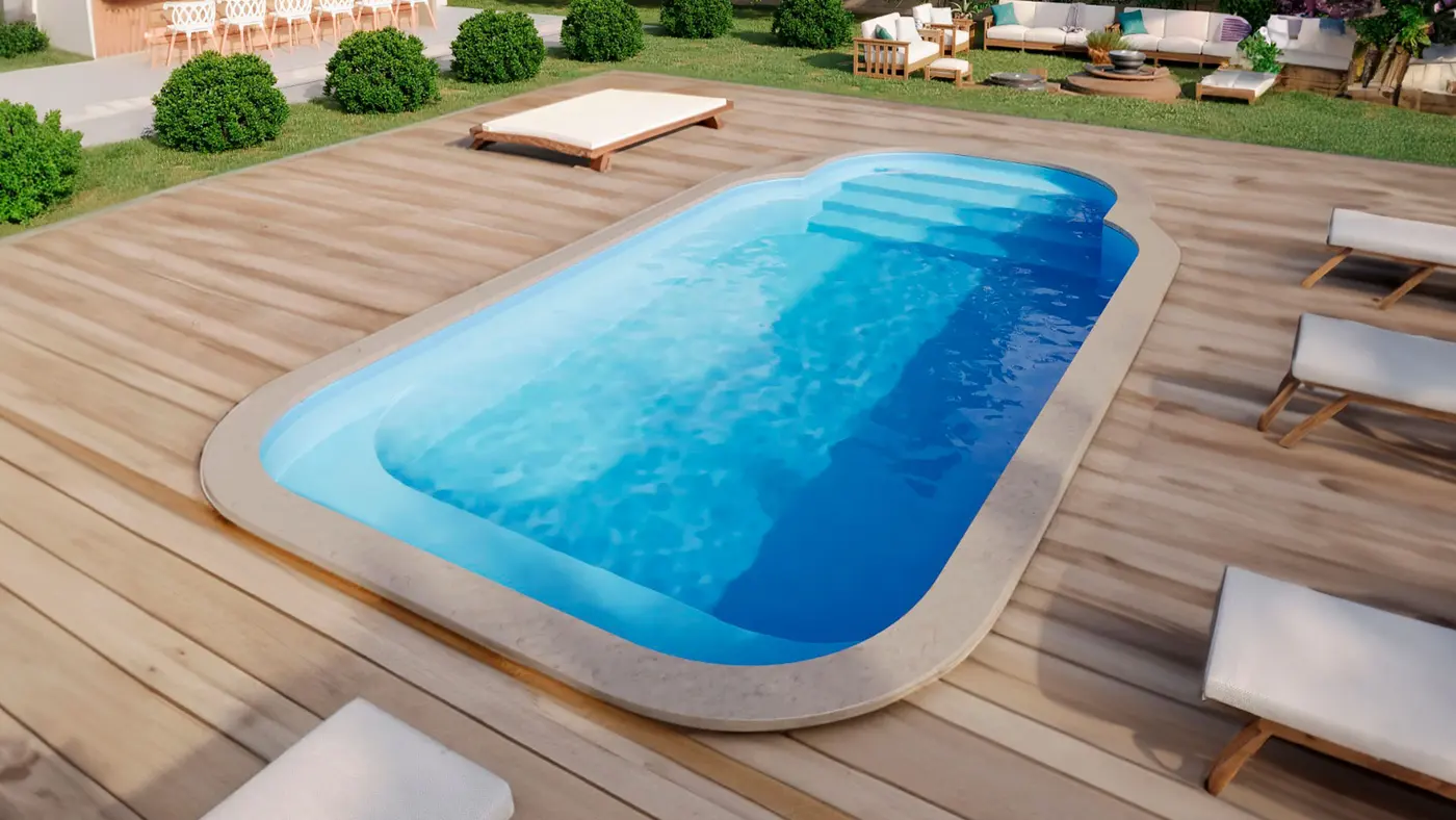 Piscina X-Pools serie Daytona Beach instalada